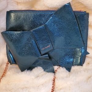 NWT Stunning Metallic Blue Ted Baker Purse